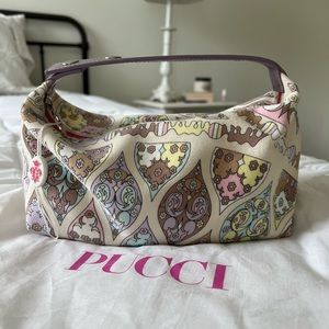 Emilio Pucci Lavender & Paisley Mini Top Handle Tote Bag